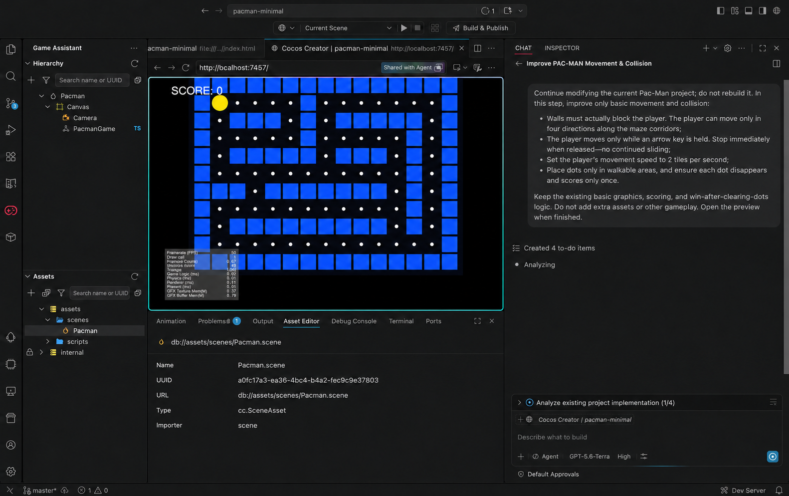 继续当前 Pac-Man 项目并修正移动和碰撞机制